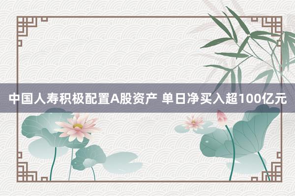 中国人寿积极配置A股资产 单日净买入超100亿元