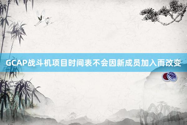 GCAP战斗机项目时间表不会因新成员加入而改变