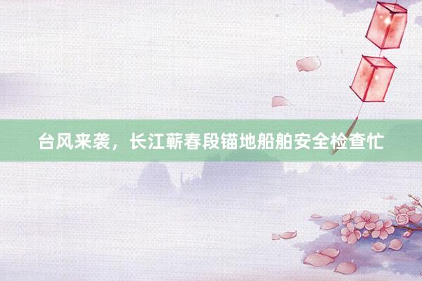 台风来袭，长江蕲春段锚地船舶安全检查忙