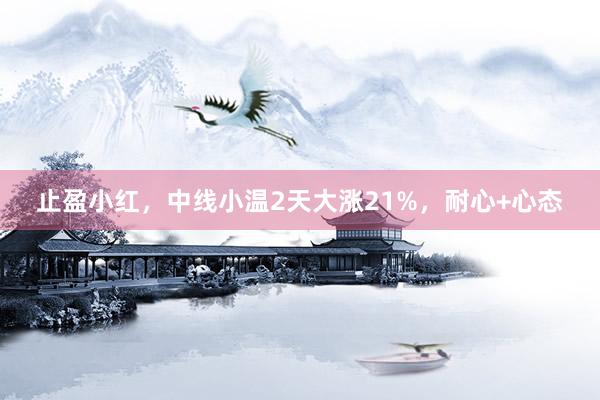 止盈小红，中线小温2天大涨21%，耐心+心态