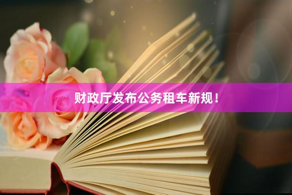 财政厅发布公务租车新规！