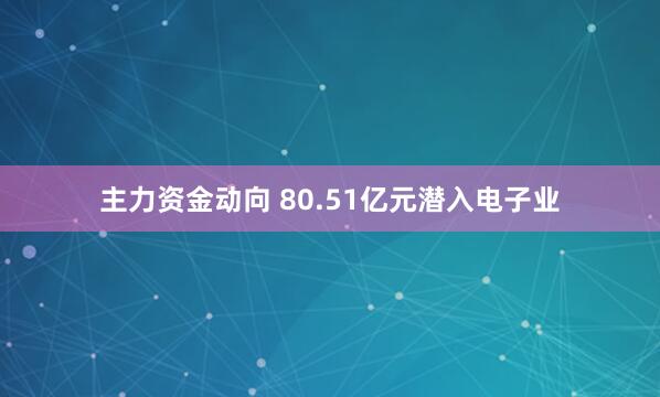 主力资金动向 80.51亿元潜入电子业