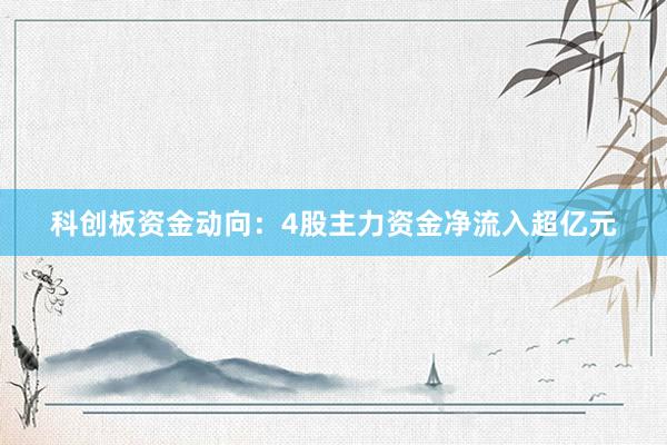 科创板资金动向：4股主力资金净流入超亿元