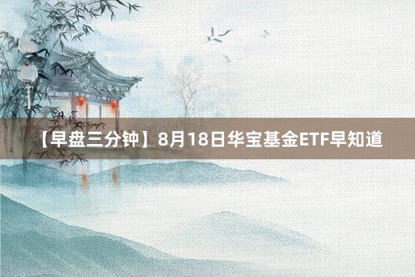 【早盘三分钟】8月18日华宝基金ETF早知道