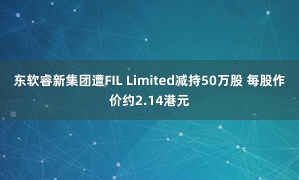 东软睿新集团遭FIL Limited减持50万股 每股作价约2.14港元