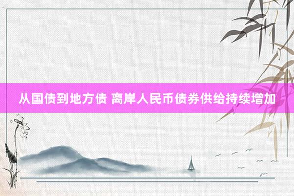 从国债到地方债 离岸人民币债券供给持续增加