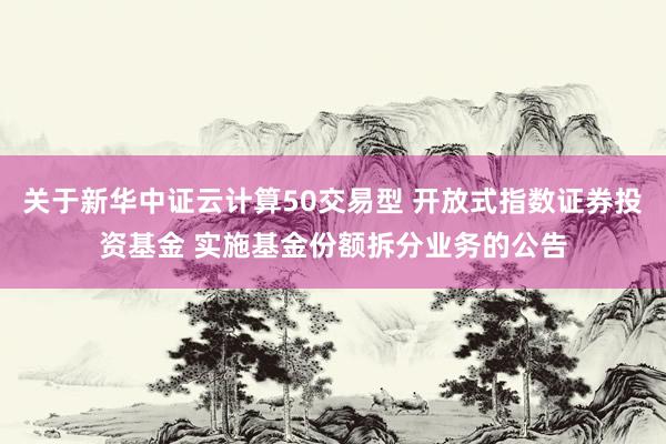 关于新华中证云计算50交易型 开放式指数证券投资基金 实施基金份额拆分业务的公告
