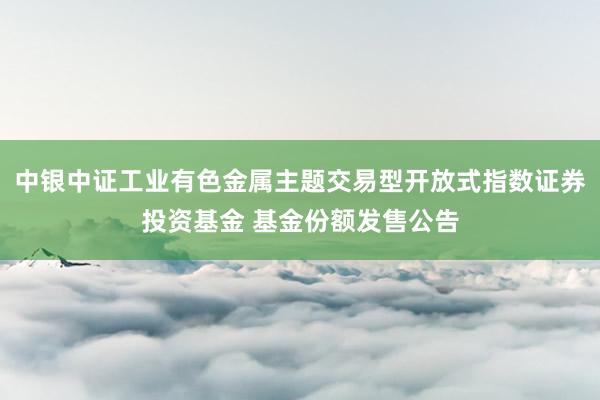 中银中证工业有色金属主题交易型开放式指数证券投资基金 基金份额发售公告