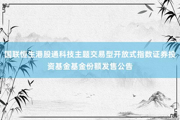 国联恒生港股通科技主题交易型开放式指数证券投资基金基金份额发售公告