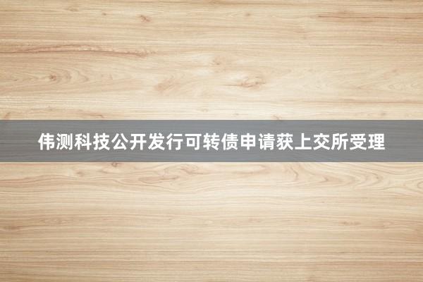 伟测科技公开发行可转债申请获上交所受理