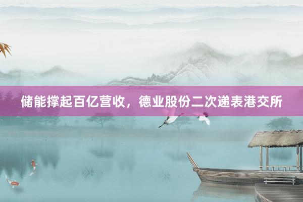 储能撑起百亿营收，德业股份二次递表港交所
