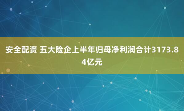 安全配资 五大险企上半年归母净利润合计3173.84亿元