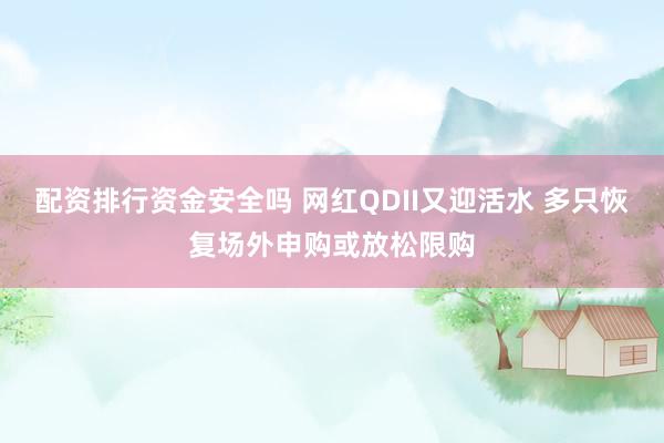配资排行资金安全吗 网红QDII又迎活水 多只恢复场外申购或放松限购