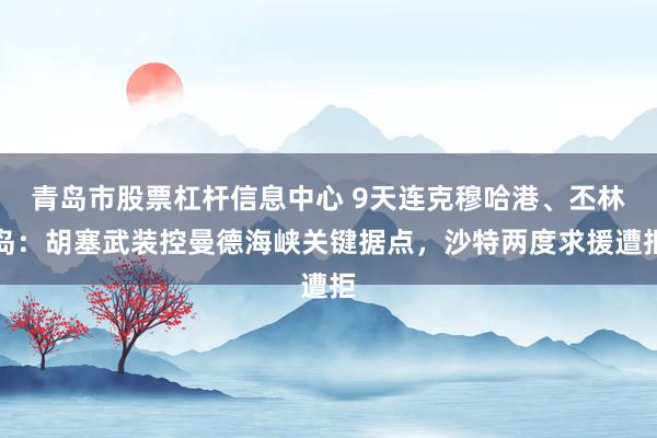 青岛市股票杠杆信息中心 9天连克穆哈港、丕林岛：胡塞武装控曼德海峡关键据点，沙特两度求援遭拒