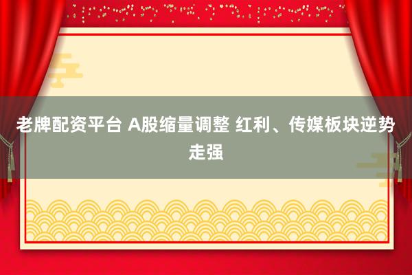 老牌配资平台 A股缩量调整 红利、传媒板块逆势走强