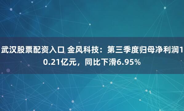 武汉股票配资入口 金风科技：第三季度归母净利润10.21亿元，同比下滑6.95%
