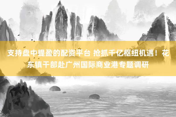 支持盘中提盈的配资平台 抢抓千亿枢纽机遇！花东镇干部赴广州国际商业港专题调研